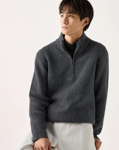 ‘Noble Half-Zip Knit’ – Der elegante Half-Zip Strickpullover