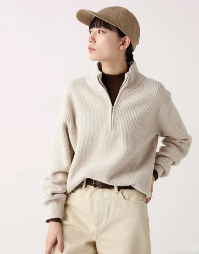 ‘Noble Half-Zip Knit’ – Der elegante Half-Zip Strickpullover